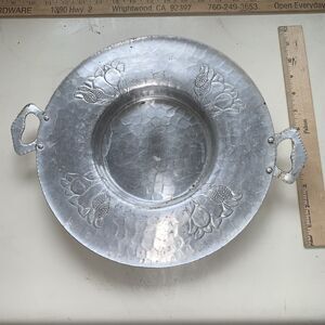 Vintage 12" Serving Platter Dish Everlast Metal Hand Forged Aluminum 1950's